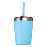 Vaso Térmico Cafe 8oz Doble Pared Acero Inoxidable Popote