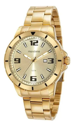 Relógio Masculino Mondaine Dourado Prova Dágua 99600gpmvde2