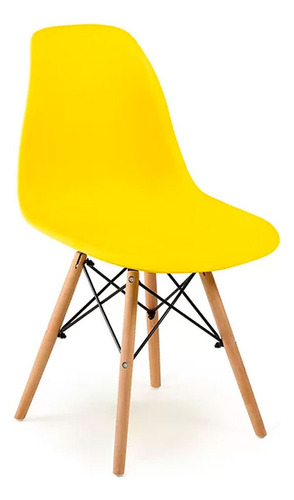 7 Cadeiras De Jantar Decoreshop Charles Eames Eiffel Amarelo