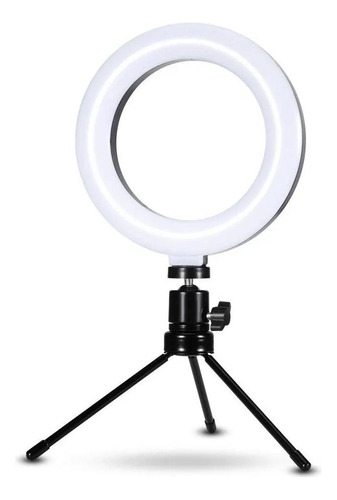 Ring Light De Mesa Iluminador De Led Tripé 6 Polegadas 16cm