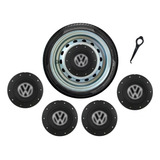 Kit Jogo Calota Centro De Roda Ferro Vw Aro 13 14 15 Amarok