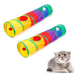 Juguete Plegable Para Gatos Rainbow Tunnel De 2 Piezas