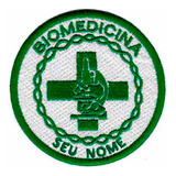 Patch Bordado - Simbolo Biomedicina Personalizado  Seu Nome