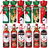 Bolsa Regalo Decora Navidad Botella Vino Fiesta Santa Claus