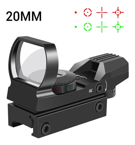 Mira Holográfica Táctica Réflex, Punto Verde Y Rojo, 20 Mm