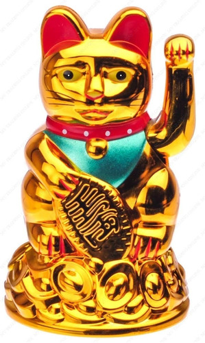 Gatito De La Suerte ,abundancia Fortuna Color Dorado A Pila