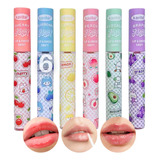 Set 6 Labial Lip Gloss Brillo Liquido Aroma Frutal Dulce F