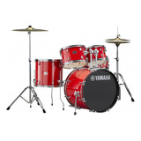 Bateria Acustica Yamaha Rydeen Hot Red Con Platillos Paiste