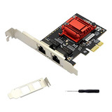 Tarjeta Pci-e X1 Gigabit Ethernet De Doble Puerto, 2x Rj45