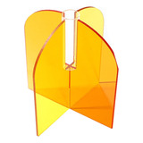 Jarron Flor Geometric Acrylic 2 Piezes Yellow Anaranjado