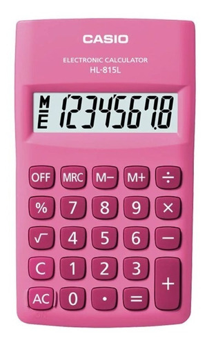 Calculadora 8 Dígitos Hl-815 Rosada Casio 