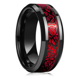 Anillo De Bodas De Tungsteno Negro For Hombre