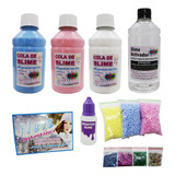 Mini Kit  Slime O Mais Barato Com Ativador Cola Branca Rosa 