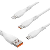 Cable Multiple Carga Rapida  3 En 1  iPhone Tipo C Y Micro