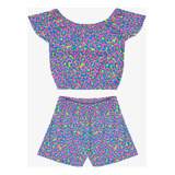 Conjunto Infantil Feminino Estampado Infinita Cor Azul