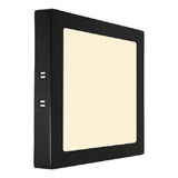 Plafon Sobrepor Quadrado Led 25w Painel Preto Branco Quente