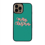 Funda Celular Navidad Navideña Merry Christmas Letras Verde