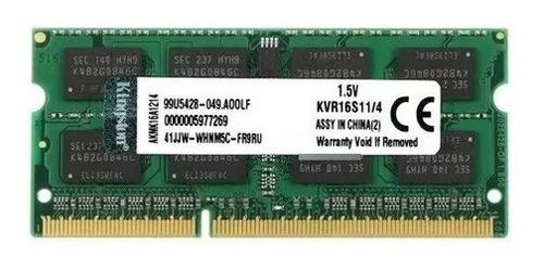 Memoria Kingston Notebook Ddr3 4gb 12800 Kvr16s11/4 Nfe Nova