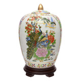 Red Lantern 11 Satsuma Birds & Flowers Jarrón De Porcelana, 