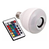 Lampada Musical Caixa Som Bluetooth Led Rgb Com Controle E27