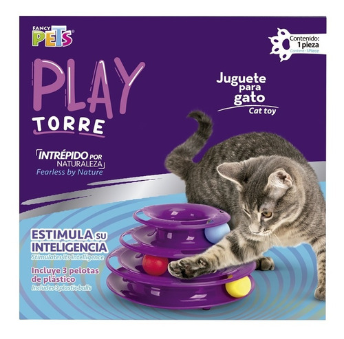 Juguete Play Torre Para Gato Pelotas Estimula Inteligencia