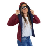 Campera Mujer Importada Pluma Reversible Abrigada 2 En 1