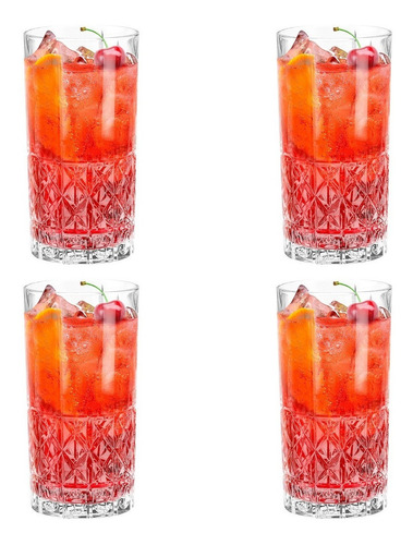 Set 4 Vasos Aperitivo Mix Drinks Glasso 360ml Color Agua