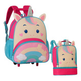 Kit Escolar Mochila De Rodinhas E Lancheira Borboleta Creche