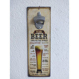 Destapador De Pared De Chapa Beer 2 - Tamaño 30x10cm