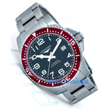 Reloj Longines Hydroconquest Rojo Automatico Grande Acero