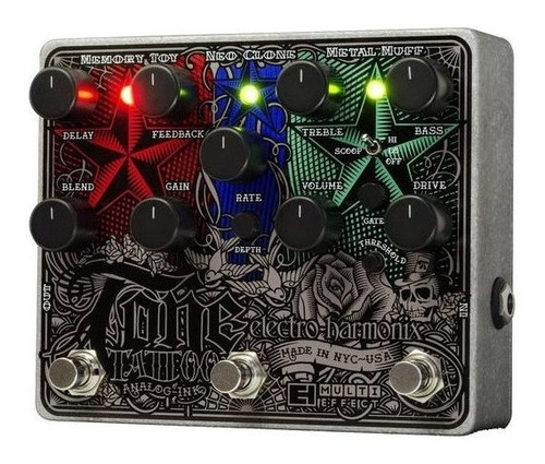 Pedal Electro Harmonix Tone Tattoo Delay Chorus Fuzz