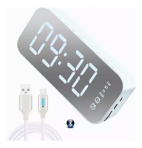 Reloj Despertador Digital Con Bocina Bluetooth Y Radio Fm