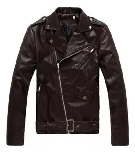 Chaqueta De Cuero Para Hombre, Chaqueta De Cuero Slim Biker