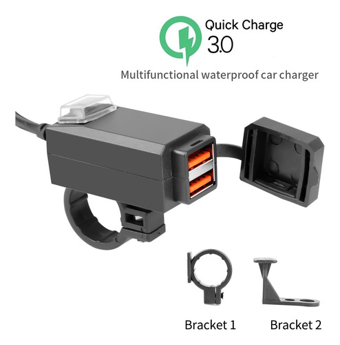 Tomada Carregador De Celular P/ Moto Turbo 12v Para 5v 