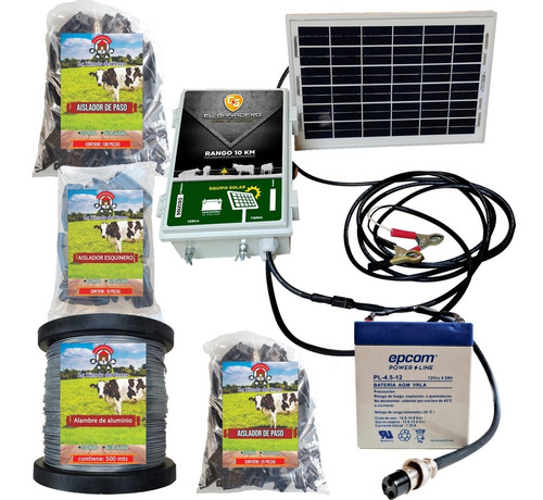 Cerco Electrico Ganadero Kit Solar (10 Km) + 500m De Alambre