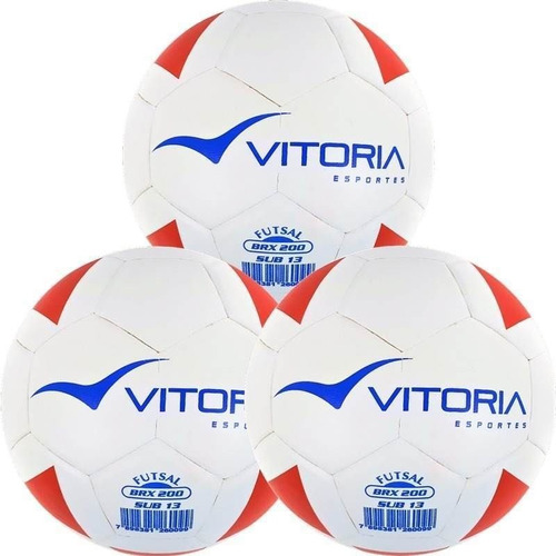 Kit 3 Bolas Futsal Vitoria Brx Max 200 Sub 13 Oferta