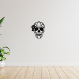 Calavera Con Rosa Cuadro Vectores 29 X 36 Mdf Minimalista