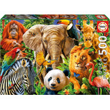 Puzzle Rompecabeza 500 Pza Collage De Animales Salvaje Educa