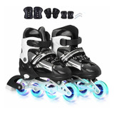 Patines En Linea Ajustables Para Niños 8 Luz Led Ruedas