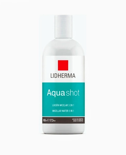 Aqua Shot Loción Micelar 3 En 1 Lidherma 490ml. Grande.