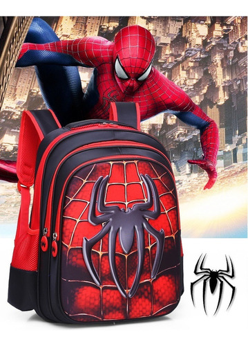 Mochila De Escuela Primaria 3d Stereo Spider-man Mediana
