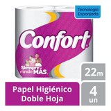 Papel Higiénico Confort Doble Hoja  4 Un 22 Mt