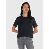 Playera De Mujer Azul Modern Con Logo Tommy Hilfiger