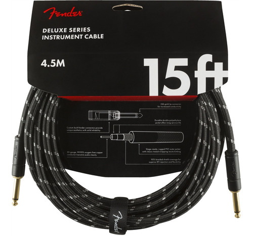 Cable Fender Deluxe 15ft Balck Tweed Inst. 0990820083