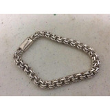 Esclava Plata Hombre Tejido Chino Gruesa Vintage Pulsera