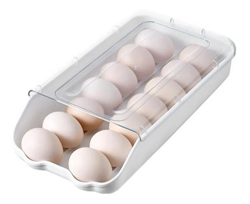 Organizador De Huevos Tapa Transparente Soporte Huevera 