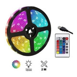 Tira Luz Led Rgb 5050 Usb 2m + Control - Tik Tok - Tv Led 