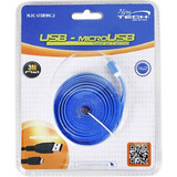Cable Micro Usb 3 Metros Njoy Tech Azul