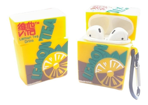 Funda Protectora Uso Rudo Compatible AirPods 1 2 Lemon Tea
