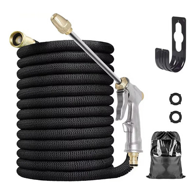 Manguera Expandible 15m 8 Modos De Riego Con Pistola Y Accesorios Flexible Para Jardín Con Pistola Para Auto Hogar Negro | MercadoLibre